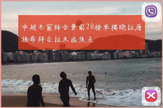 中超冬窗转会费前20榜单揭晓拉唐杨希拜合拉木成焦点